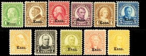 658-68, Mint F-VF NH Set of Kansas Ovpt Stamps CV $431.50 -- Stuart Katz