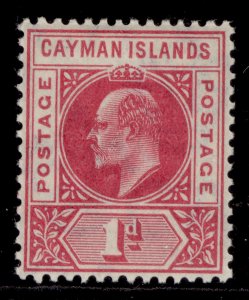 CAYMAN ISLANDS EDVII SG9, 1d carmine, LH MINT. Cat £25.