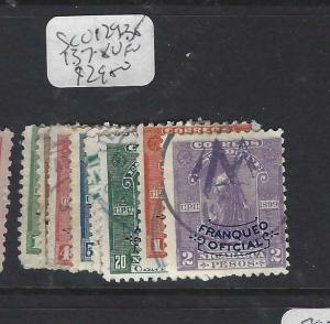 NICARAGUA (P2505B)  OFFICIAL SC O129-135, 137-8   VFU