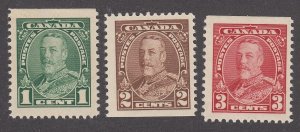 Canada #217as, 218as, 219as Mint Booklet Singles