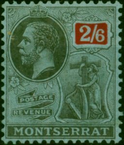 Montserrat 1923 2s6d Black & Red-Blue SG80 Fine & Fresh MM