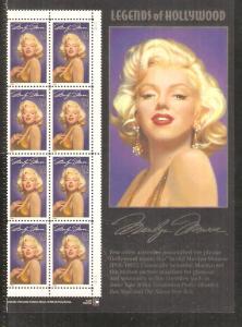 #2967  Marilyn Monroe Header Plate Block NH