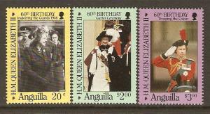 Anguilla #674-6 NH QEII 60th Birthday