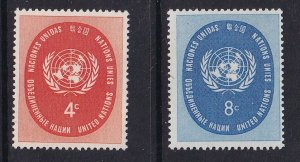 United Nations New York  #63-64  MNH  1958  UN seal