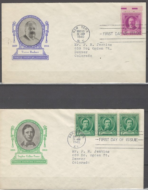 COLLECTION LOT # 45L USA 2 FDC 1940