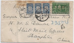 1927 Canada to Shanghai, China w/Chinese Postage Dues 1c & 2c ... (56870)