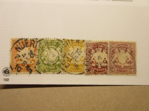 German States BAVARIA Scott 66, 67, 68, 70, 71 USED Lot11 Cat $9.20