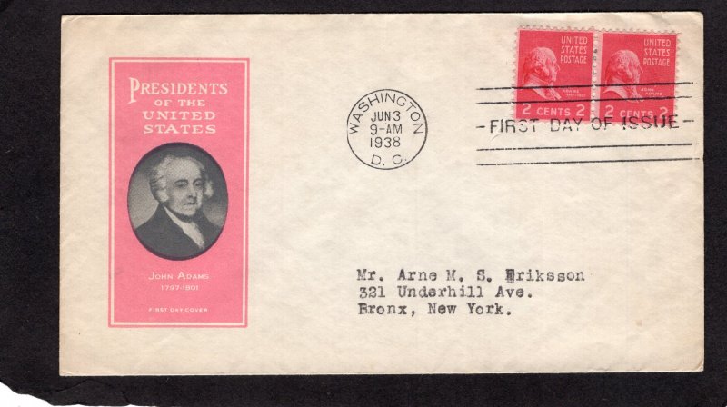 806 John Adams, FDC pair loop addressed