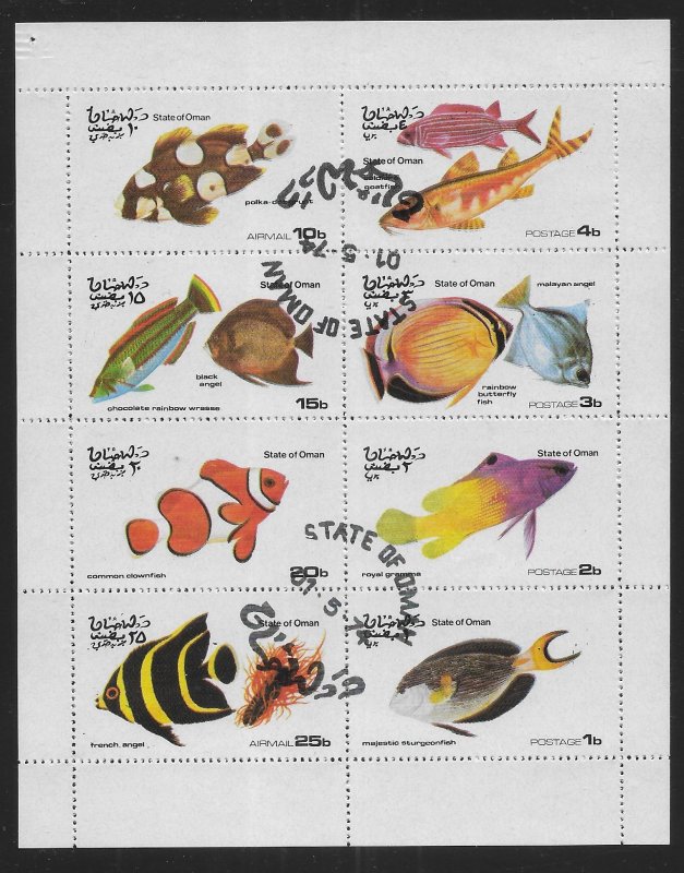 Oman Not Listed 1974 Fish Mimi-Sheet CTO