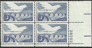 # 1721 MINT NEVER HINGED PEACE BRIDGE