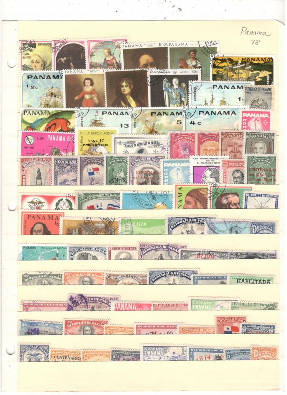 PANAMA COLLECTION ON STOCK SHEET MINT/USED