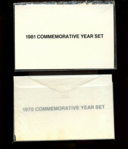 1981 & 1978 COMMEMORATIVE YEAR SETs With Mounts Sealed Mint MNH