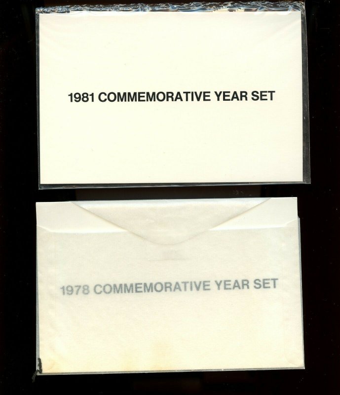 1981 & 1978 COMMEMORATIVE YEAR SETs With Mounts Sealed Mint MNH