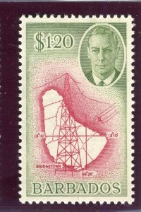 BARBADOS; 1950 early GVI pictorial issue Mint hinged $1.20. value