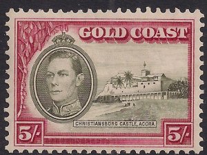 Gold Coast 1937 - 43 KGV1 5/-d Perfs 12 Umm SG 131 CV £110 ( L1346 )
