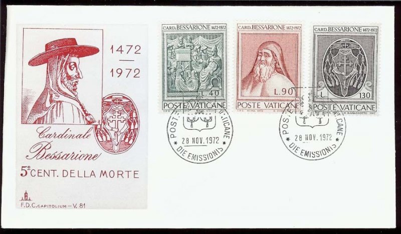 1972 - VATICAN - SC# 528-530 - FDC