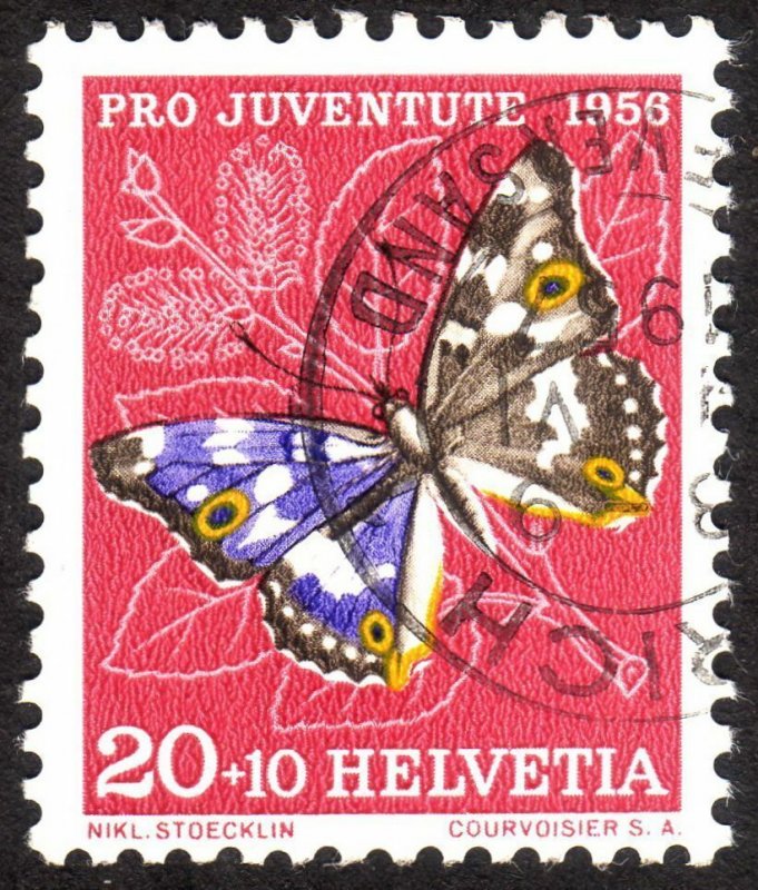 1956, Switzerland 20+10c, Used, Sc B259