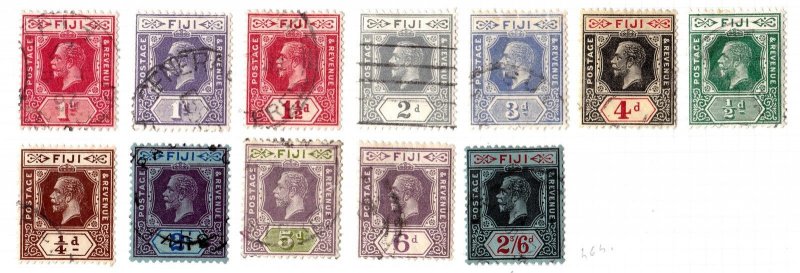 1912-27 FIJI, George V. 12 values  USED