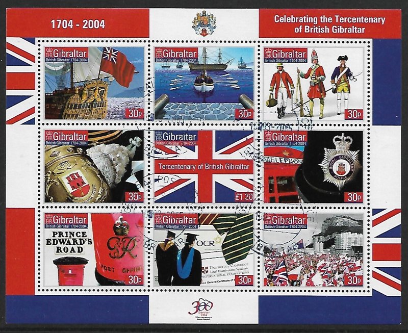 Gibraltar # 965 - Gibraltar Tercentenary - MS - CTO.....{Pg3}