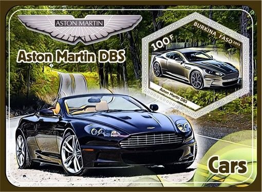 Stamps.Cars Aston Martin 2019 year 8 sheets perforated  NEW