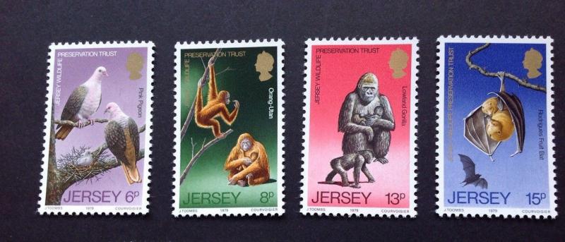  Jersey 1977 Wildlife Preservation Trust Stamps Sg217-220 MNH 4v