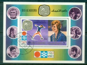 Ras Al Khaima 1972 Mi#MS130A Winter Olympics Sapporo, Gold Medallists MS CTO