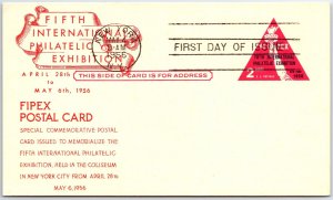 US POSTAL CARD STATIONERY FIRST DAY OF ISSUE FIPEX PHILATELIC EXHIBITION NYC '56