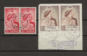 SARAWAK 1948 SG 165/166 USED Cat £120.60