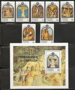 Grenada Grenadines 221-8 1977 Easter set and s.s. MNH