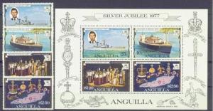 ANGUILLA 271-74a MNH 1977 Silver Jubilee with Souvenir Sheet