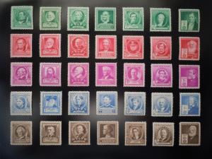 1940 Famous Americans #859-893 Complete Set MNH OG VF CV $33