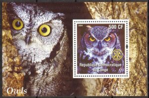 Congo 2004 Rotary Birds Owls (1) S/S MNH Private