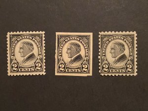 US Stamps - SC# 610 - 612 - MH - Harding - Catalog Value $20.00
