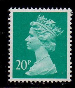 Great Britain Sc MH114 1988 20p greenish blue QE II Machin Head stamp mint NH