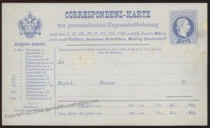 Austria Rohrpost RP5I Schoenbrunner 22 Pneumatic Mail Postal Stationery C 107879