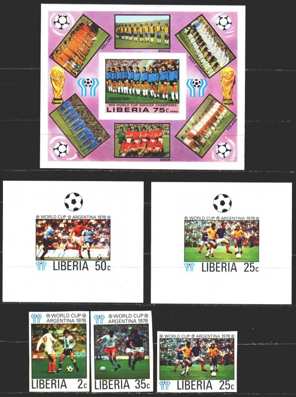 Liberia. 1968. 1061B-66B, bl90B + 6 suites. Football. MNH.