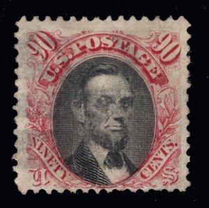 US STAMPS # 122 1869 90c LINCOLN PICTORIAL USED $2,000 LOT #12860