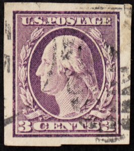 U.S. Used Stamp Scott #345 3c Washington, Superb. CDS Duplex Cancel. A Gem!