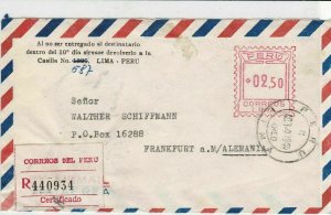 peru 1955 air mail  stamps cover ref 20548