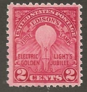SCOTT  654  EDISON'S LAMP  2¢  SINGLE  MINT NEVER HINGED