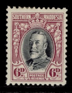 SOUTHERN RHODESIA GV SG20a, 6d black and magenta, M MINT. Cat £15. PERF 11½