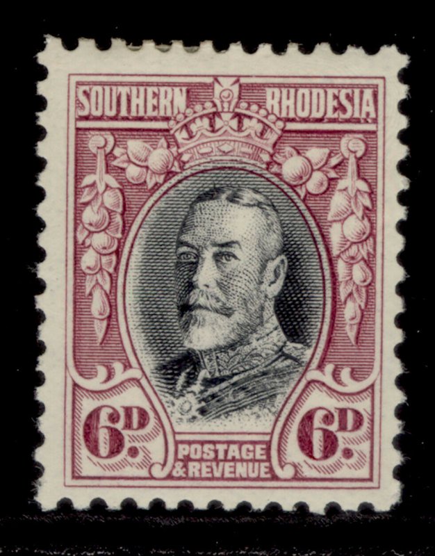 SOUTHERN RHODESIA GV SG20a, 6d black and magenta, M MINT. Cat £15. PERF 11½