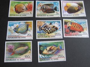 Zaire 1980 Sc 974-81 fish set MNH