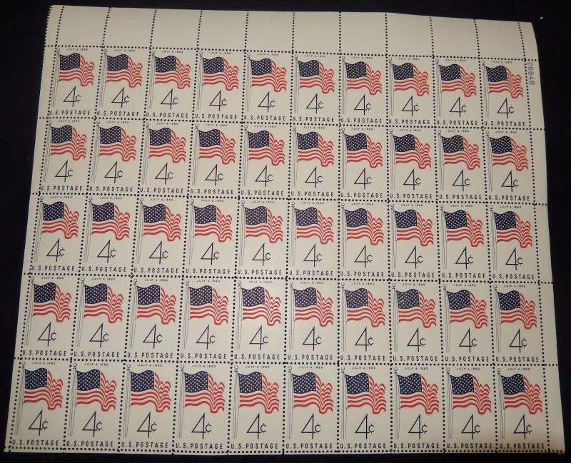 1153 4c 50-Star Flag, Full Sheet, F/VF OG NH or bett..MORE.. sheet1153