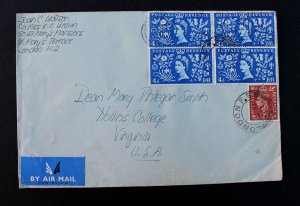 Great Britain Air Mail Cover #314,283 London to USA Sept 15, 1953