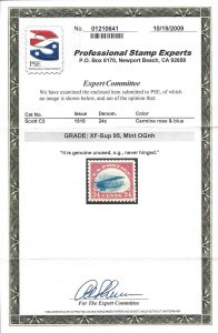 C3 Mint,OG,NH... PSE graded XF/Superb 95... SMQ $500.00... Fast plane