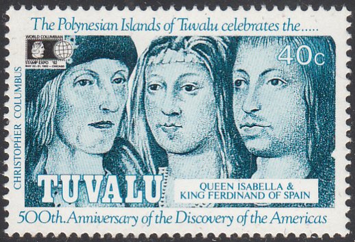 Tuvalu 1992 MNH Sc #594 40c Isabella, Ferdinand, Columbus 500th Ann Discovery...