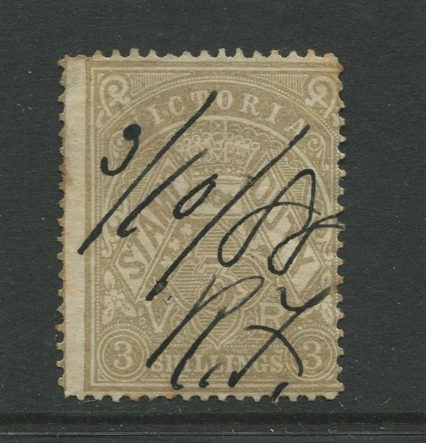 STAMP STATION PERTH: Australia Victoria #? Used 1879? Single 3/- Stamp