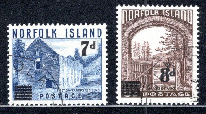 Norfolk Island #21-22 VF  Used, CV $3.50   ....    4440004