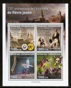CENTRAL AFRICA 2023 230th ANNIVERSARY OF YELLOW FEVER EPIDEMIC SHEET MINT NH